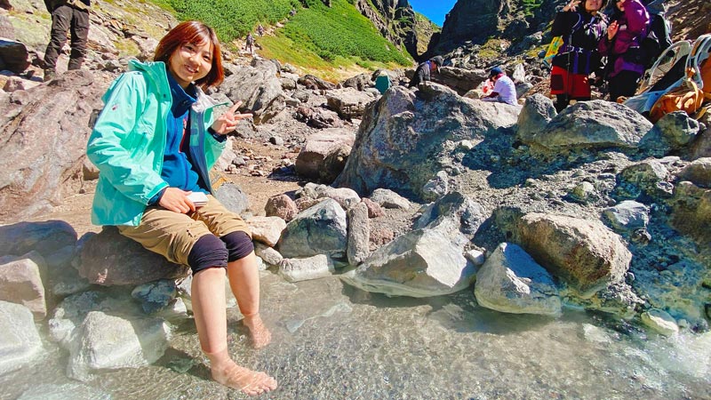中岳温泉の足湯で疲労回復_北海道大雪山